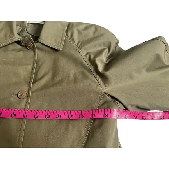 Vintage Misty Harbor Fur Lined Cropped Trench Coat Size 8 - Picture 10 of 13